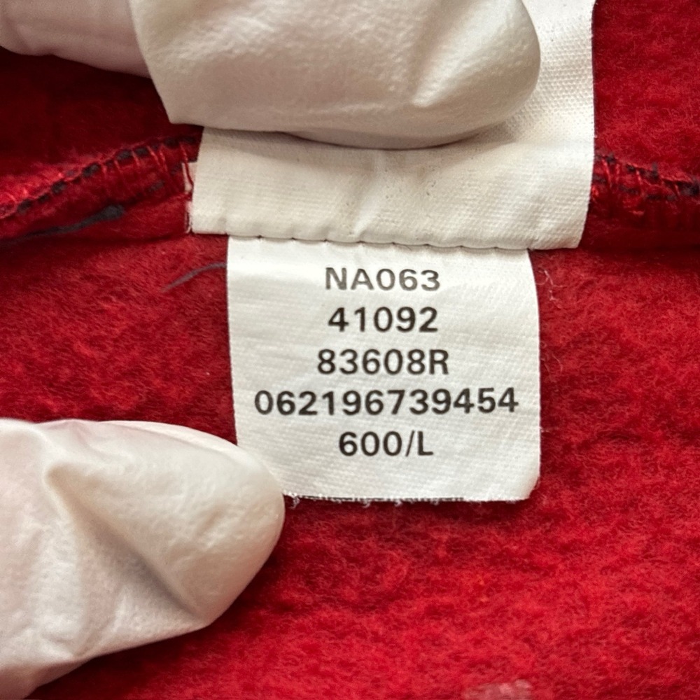 CHAPS Ralph Lauren Men's Full Zip Red Grey Padded Fleece Jacket Y2K Size Large - Picture 7 of 13